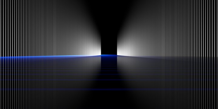 3d rendering of a dark scene with futuristic lights abstract