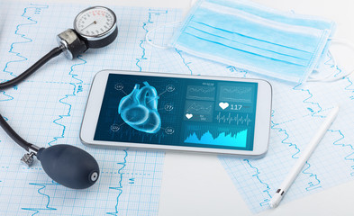 Close up of modern medical diagnostics concept
