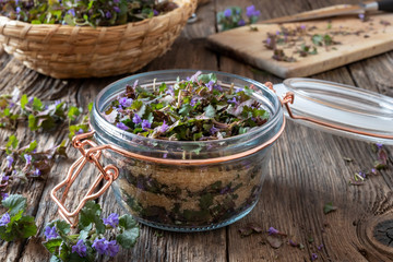 Preparation of ground-ivy herbal syrup against cough