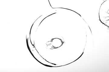 Cracked glass on a white background texture