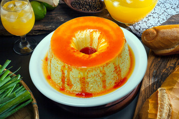 Condensed milk pudding with eggs