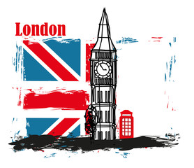 Fototapeta na wymiar Grunge banner with London
