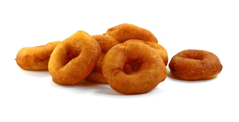 Donuts on white background
