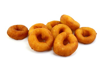 Naklejka premium Donuts on white background