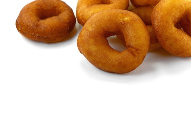 Donuts on white background