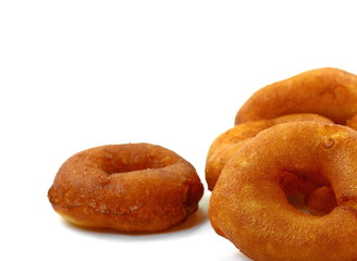 Donuts on white background