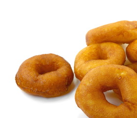 Donuts on white background