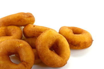 Donuts on white background
