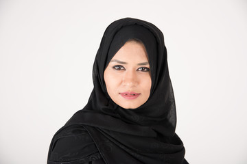 Naklejka premium Arab woman on white background