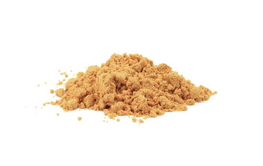 Turmeric, curcuma powder isolated on white background. Heap of turmeric.