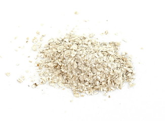 Pile of Dry oatmeal isolated on white background.