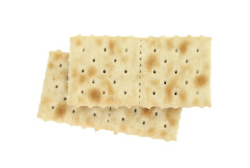 Soda Crackers isolated on white background.
