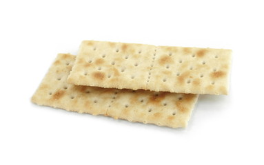 Soda Crackers isolated on white background.