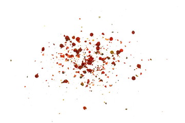 Spice of red pepper isolated on white background.