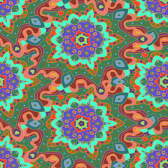 Colorful mandala. Seamless pattern.  Vector illustration
