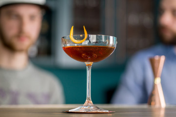 bartender prepares a great cocktail