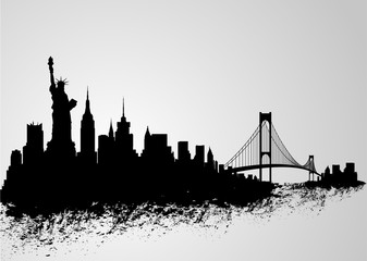 tower bridge london skyline with illustration