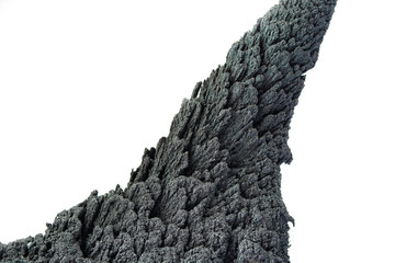 conical volcanic rock isolate on white background