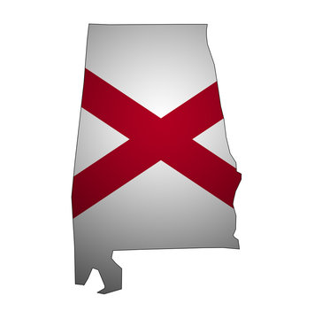 Alabama state with flag