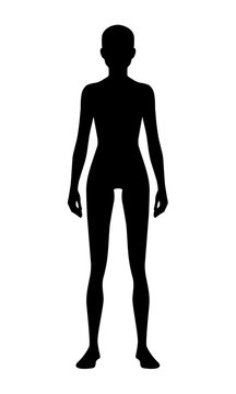 Silhouette woman figure pattern. Black ideal image