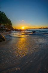 Sunset on seychelles beach 4