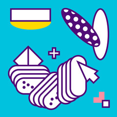 white blue colors geometry abstract background