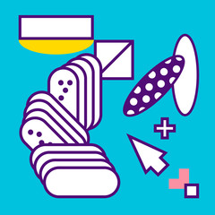 white blue colors geometry abstract background