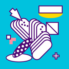 white blue colors geometry abstract background