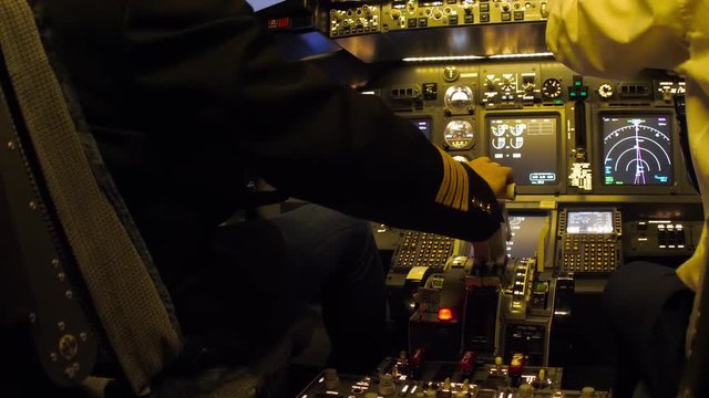 Civil aircraft cockpit.