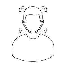 Biometric Face Recognition line Icon. Editable vector EPS.