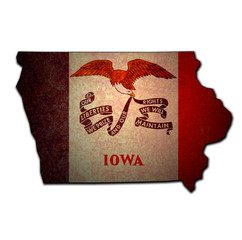Iowa state with flag