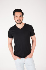 Fototapeta premium Young man posing on white background