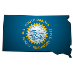 South Dakota state with flag