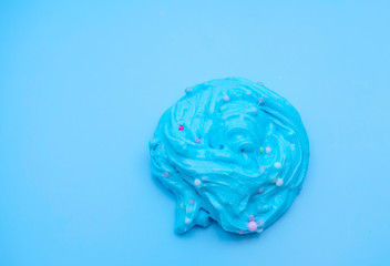 slime on blue background