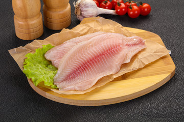 Raw tilapia fish