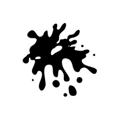 Ink blot black or spray chaotic. Cute Vector illustration isolated variable figures. Dirt Eps 10. Made with love for your design. Grange style doodle cartoon. As mascot, sticker