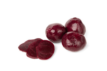 Boiled beet isolated on white background.