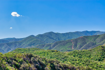 landscape with mountains and clouds