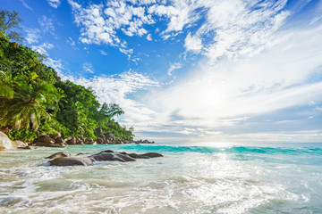 sunny day on paradise beach anse georgette,praslin seychelles 33
