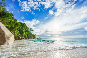 sunny day on paradise beach anse georgette,praslin seychelles 36