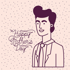 happy fathers day card with dad character