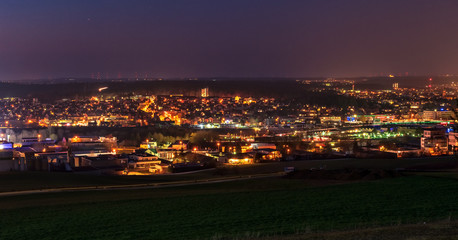 Fototapeta premium Aalen City view at Night in Germany
