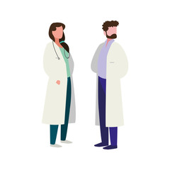 couple of professional workers characters