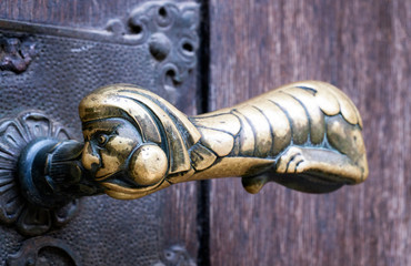 Old door decorative handle old door.
