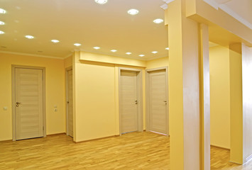 Hall interior with the supporting framework