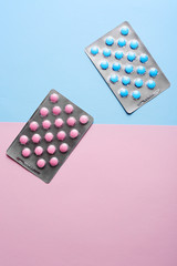 Colorful medical tablets