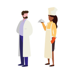 couple of professional workers characters