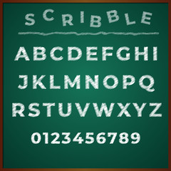 Alphabet Font Scribble School Type