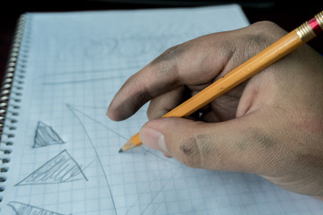 Drawing with my pencil.