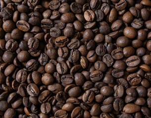 Roasted Coffee beans texture, background